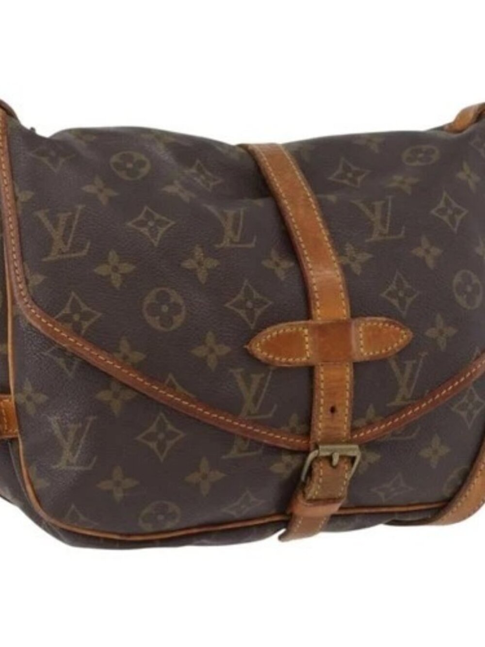 LOUIS VUITTON Monogram Saumur 30 Shoulder Bag M42256 LV Auth AMZ352